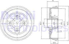 Delphi BF496 - Тормозной барабан autospares.lv