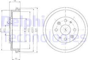 Delphi BF456 - Тормозной барабан autospares.lv