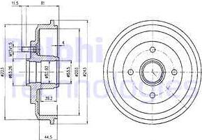 Delphi BF402 - Тормозной барабан autospares.lv