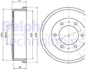 Delphi BF416 - Тормозной барабан autospares.lv