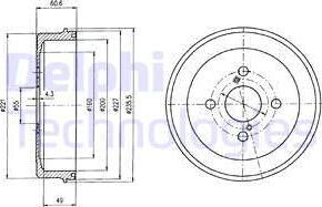 Delphi BF412 - Тормозной барабан autospares.lv