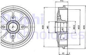 Delphi BF484 - Тормозной барабан autospares.lv