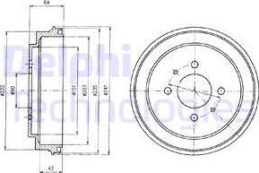 Delphi BF485 - Тормозной барабан autospares.lv