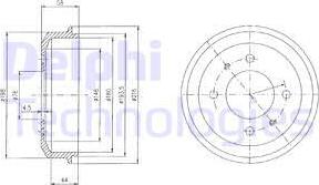 Delphi BF435 - Тормозной барабан autospares.lv