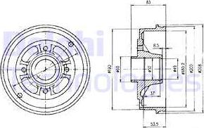 Delphi BF426 - Тормозной барабан autospares.lv