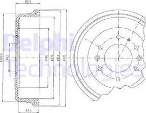 Delphi BF470 - Тормозной барабан autospares.lv