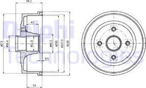 Delphi BF472 - Тормозной барабан autospares.lv