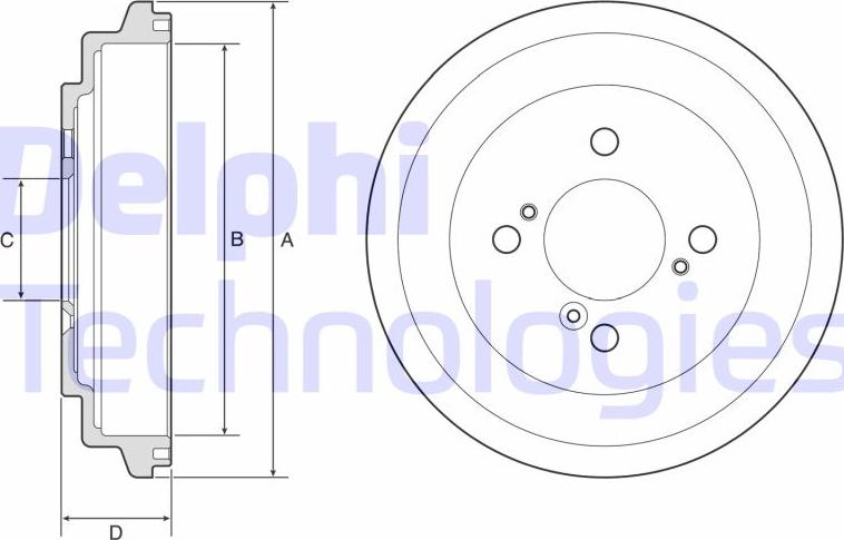 Delphi BF596 - Тормозной барабан autospares.lv