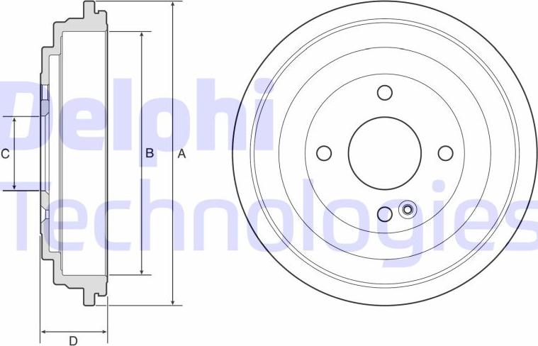 Delphi BF592 - Тормозной барабан autospares.lv