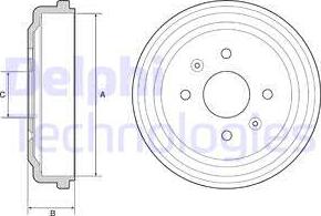 Delphi BF548 - Тормозной барабан autospares.lv