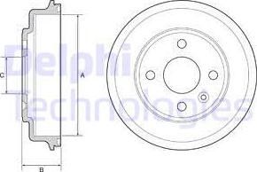 Delphi BF554-C - Тормозной барабан autospares.lv