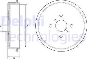 Delphi BF552 - Тормозной барабан autospares.lv