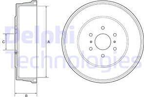 Delphi BF557 - Тормозной барабан autospares.lv