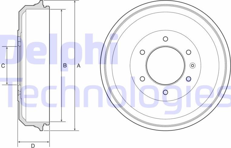 Delphi BF569 - Тормозной барабан autospares.lv