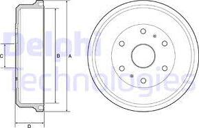 Delphi BF505 - Тормозной барабан autospares.lv