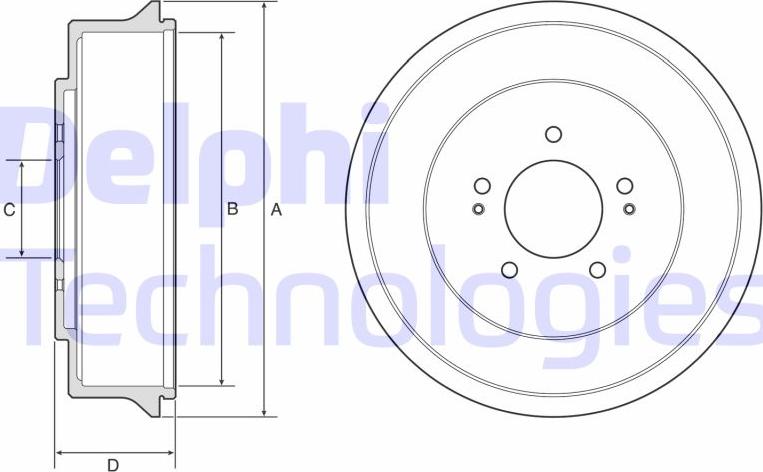 Delphi BF585 - Тормозной барабан autospares.lv