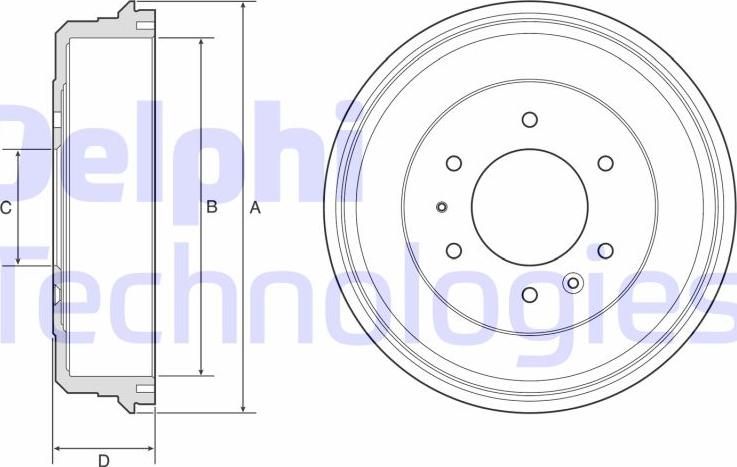 Delphi BF581 - Тормозной барабан autospares.lv