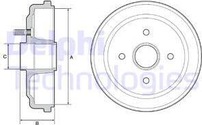 Delphi BF535 - Тормозной барабан autospares.lv