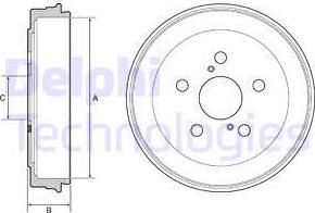 Delphi BF536 - Тормозной барабан autospares.lv