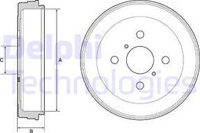 Delphi BF530 - Тормозной барабан autospares.lv