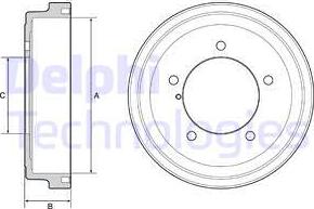 Delphi BF531 - Тормозной барабан autospares.lv