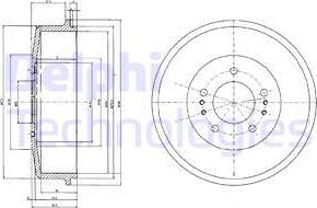 Delphi BF520 - Тормозной барабан autospares.lv