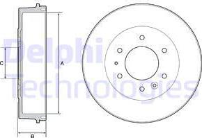 Delphi BF527 - Тормозной барабан autospares.lv