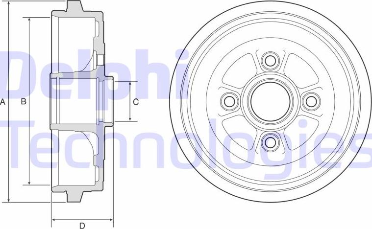 Delphi BF574 - Тормозной барабан autospares.lv