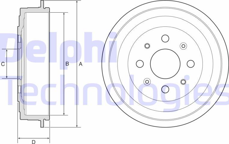 Delphi BF619 - Тормозной барабан autospares.lv