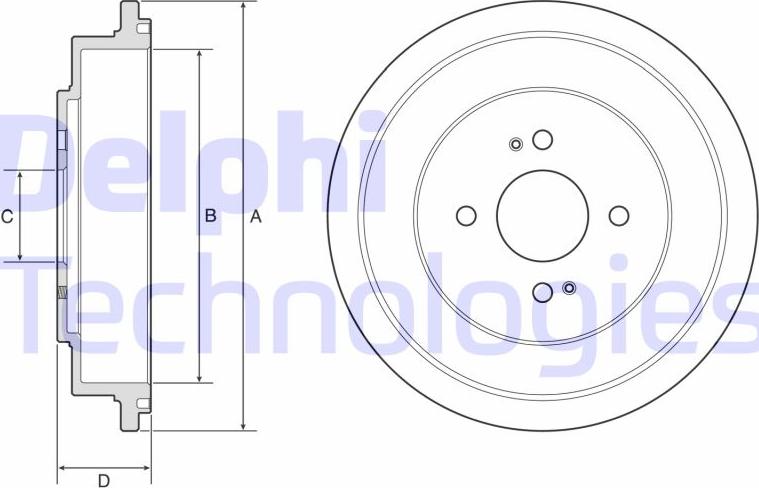 Delphi BF614 - Тормозной барабан autospares.lv