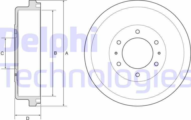 Delphi BF635 - Тормозной барабан autospares.lv