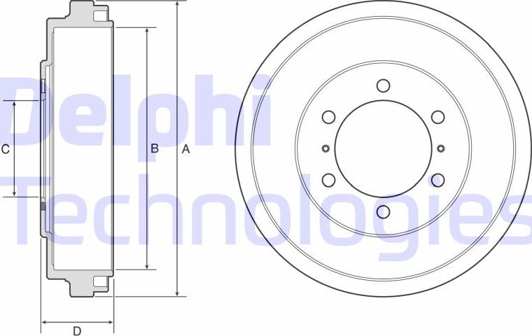 Delphi BF631 - Тормозной барабан autospares.lv