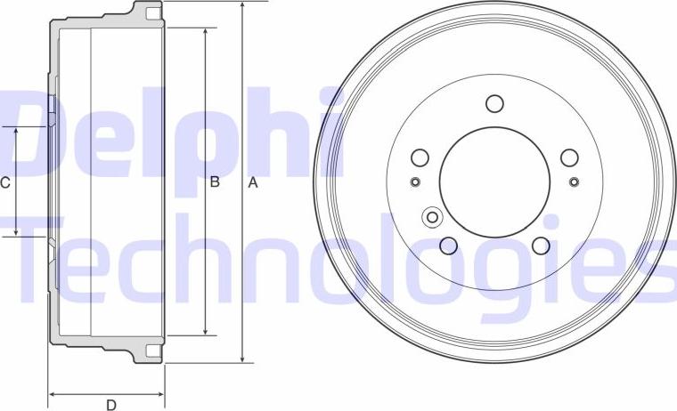 Delphi BF628 - Тормозной барабан autospares.lv