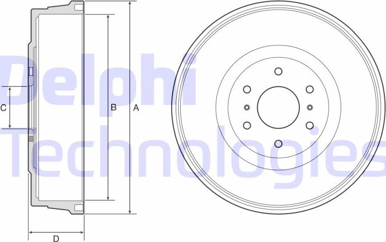 Delphi BF623 - Тормозной барабан autospares.lv