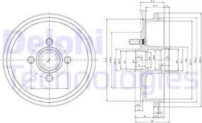 Delphi BF147 - Тормозной барабан autospares.lv