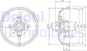 Delphi BF111 - Тормозной барабан autospares.lv