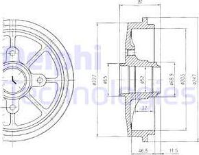 Delphi BF393 - Тормозной барабан autospares.lv