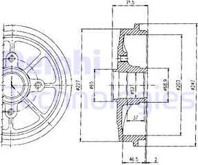 Delphi BF392 - Тормозной барабан autospares.lv