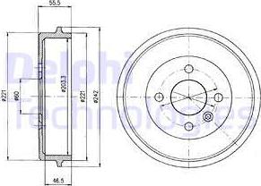 Delphi BF346 - Тормозной барабан autospares.lv