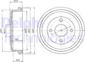 Delphi BF369 - Тормозной барабан autospares.lv