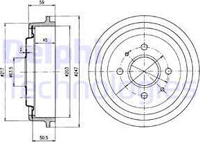 Delphi BF30 - Тормозной барабан autospares.lv