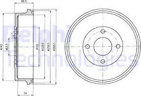 Delphi BF314 - Тормозной барабан autospares.lv