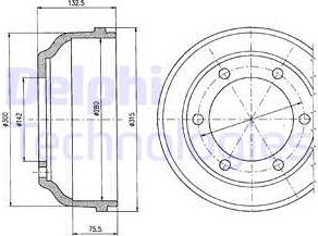 Delphi BF317 - Тормозной барабан autospares.lv