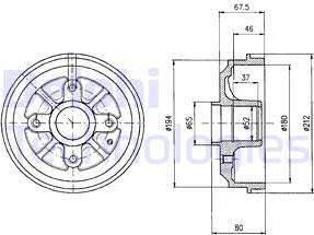 Delphi BF324 - Тормозной барабан autospares.lv