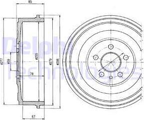 Delphi BF325 - Тормозной барабан autospares.lv