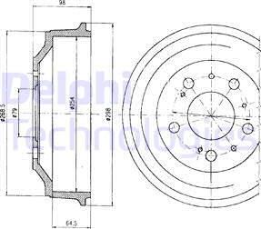 Delphi BF327 - Тормозной барабан autospares.lv