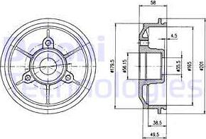 Delphi BF267 - Тормозной барабан autospares.lv