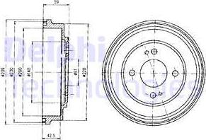 Delphi BF208 - Тормозной барабан autospares.lv