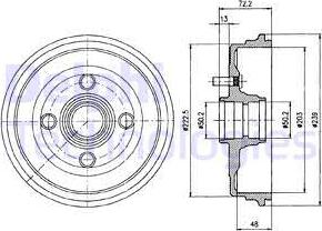 Delphi BF230 - Тормозной барабан autospares.lv