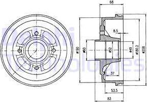 Delphi BF272 - Тормозной барабан autospares.lv